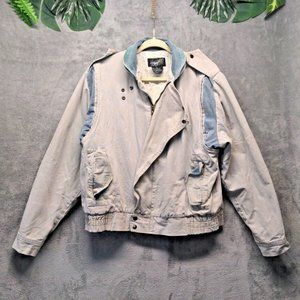 Vintage BANZAI 1980's Men Regular Denim Jacket Flap Pockets Full Zip Size 44